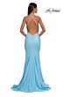 La Femme 32918 Rhinestone Neckline Criss Cross Back Dress