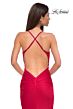 La Femme 32918 Rhinestone Neckline Criss Cross Back Dress