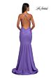 La Femme 32918 Rhinestone Neckline Criss Cross Back Dress