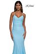 La Femme 32918 Rhinestone Neckline Criss Cross Back Dress