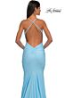 La Femme 32918 Rhinestone Neckline Criss Cross Back Dress