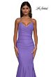 La Femme 32918 Rhinestone Neckline Criss Cross Back Dress