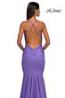 La Femme 32918 Rhinestone Neckline Criss Cross Back Dress