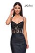 La Femme 32920 Floral Corset Ruched Skirt Lace-Up Dress