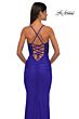 La Femme 32920 Floral Corset Ruched Skirt Lace-Up Dress