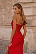 La Femme 32923 Plunging Neckline Illusion Back Strapless Dress