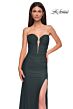 La Femme 32923 Plunging Neckline Illusion Back Strapless Dress