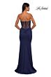 La Femme 32923 Plunging Neckline Illusion Back Strapless Dress