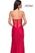 La Femme 32923 Plunging Neckline Illusion Back Strapless Dress