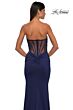 La Femme 32923 Plunging Neckline Illusion Back Strapless Dress