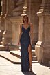 La Femme 32928 Spaghetti Straps High Slit Embellished Dress