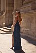 La Femme 32928 Spaghetti Straps High Slit Embellished Dress