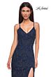 La Femme 32928 Spaghetti Straps High Slit Embellished Dress