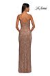 La Femme 32928 Spaghetti Straps High Slit Embellished Dress