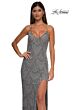 La Femme 32928 Spaghetti Straps High Slit Embellished Dress