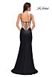 La Femme 32930 Floral Corset Sheer Back Dress