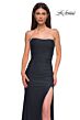 La Femme 32931 Rhinestone Neckline Strapless Lace-Up Dress