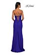 La Femme 32931 Rhinestone Neckline Strapless Lace-Up Dress