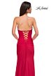 La Femme 32931 Rhinestone Neckline Strapless Lace-Up Dress