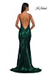 La Femme 32932 Bare Back Ruched Metallic Dress
