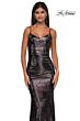 La Femme 32932 Bare Back Ruched Metallic Dress