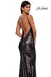 La Femme 32932 Bare Back Ruched Metallic Dress