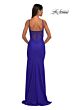La Femme 32938 Plunging Neckline Ruched Top Dress
