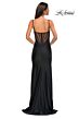 La Femme 32938 Plunging Neckline Ruched Top Dress