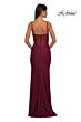 La Femme 32938 Plunging Neckline Ruched Top Dress