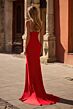 La Femme 32939 High Slit Embellished Faux Bra Dress