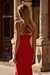 La Femme 32939 High Slit Embellished Faux Bra Dress