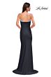 La Femme 32939 High Slit Embellished Faux Bra Dress