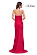 La Femme 32939 High Slit Embellished Faux Bra Dress