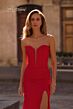 La Femme 32941 Illusion Back Plunging Neck Strapless Dress