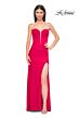 La Femme 32941 Illusion Back Plunging Neck Strapless Dress