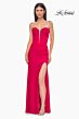 La Femme 32941 Illusion Back Plunging Neck Strapless Dress