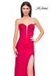La Femme 32941 Illusion Back Plunging Neck Strapless Dress