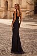 La Femme 32943 Square Back V-Neck Beaded Lace Dress