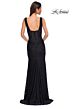 La Femme 32943 Square Back V-Neck Beaded Lace Dress