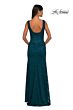 La Femme 32943 Square Back V-Neck Beaded Lace Dress