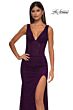 La Femme 32943 Square Back V-Neck Beaded Lace Dress