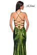 La Femme 32945 Lace-Up Back Ruched Metallic Dress