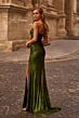 La Femme 32946 Ruched Top Strapless Metallic Dress