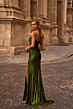 La Femme 32946 Ruched Top Strapless Metallic Dress
