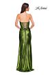 La Femme 32946 Ruched Top Strapless Metallic Dress