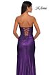 La Femme 32946 Ruched Top Strapless Metallic Dress