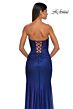 La Femme 32946 Ruched Top Strapless Metallic Dress