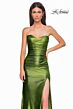 La Femme 32946 Ruched Top Strapless Metallic Dress