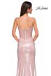 La Femme 32951 Pleated Corset Metallic Skirt Dress