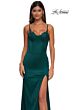 La Femme 32955 Floral Neckline Lace-Up Corset Dress